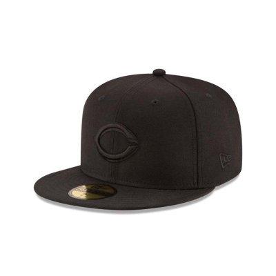 Cincinnati Reds Gorra | New Era MLB Black On Black 59fifty Fitted Cap Mexico - Negros